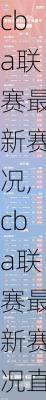 cba联赛最新赛况,cba联赛最新赛况直播