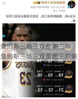 詹姆斯三场三双是哪三双,詹姆斯三场三双是哪三双啊