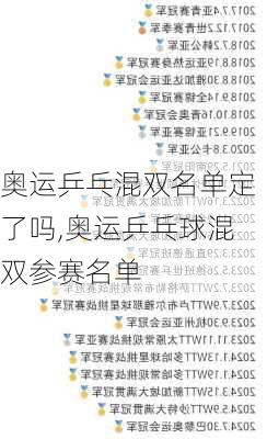 奥运乒乓混双名单定了吗,奥运乒乓球混双参赛名单