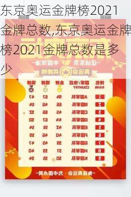 东京奥运金牌榜2021金牌总数,东京奥运金牌榜2021金牌总数是多少