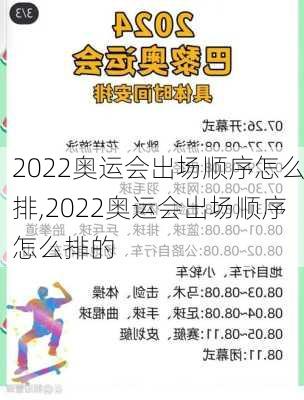 2022奥运会出场顺序怎么排,2022奥运会出场顺序怎么排的