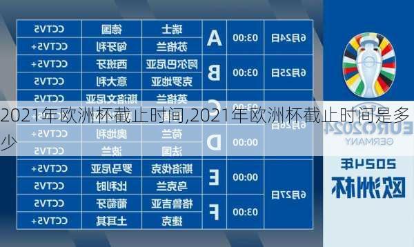 2021年欧洲杯截止时间,2021年欧洲杯截止时间是多少