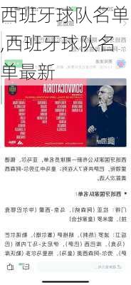 西班牙球队名单,西班牙球队名单最新