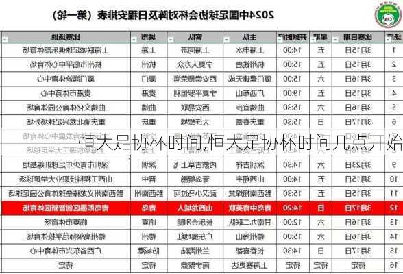 恒大足协杯时间,恒大足协杯时间几点开始
