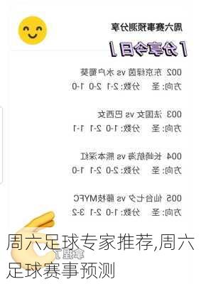 周六足球专家推荐,周六足球赛事预测
