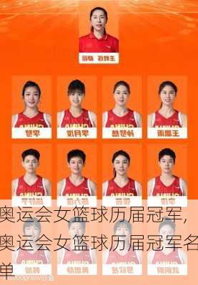 奥运会女篮球历届冠军,奥运会女篮球历届冠军名单