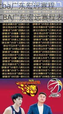 cba广东宏远赛程,CBA广东宏远赛程表