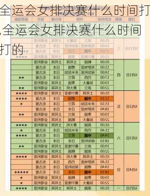 全运会女排决赛什么时间打,全运会女排决赛什么时间打的