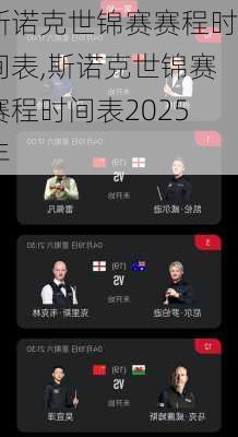 斯诺克世锦赛赛程时间表,斯诺克世锦赛赛程时间表2025年