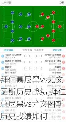 拜仁慕尼黑vs尤文图斯历史战绩,拜仁慕尼黑vs尤文图斯历史战绩如何