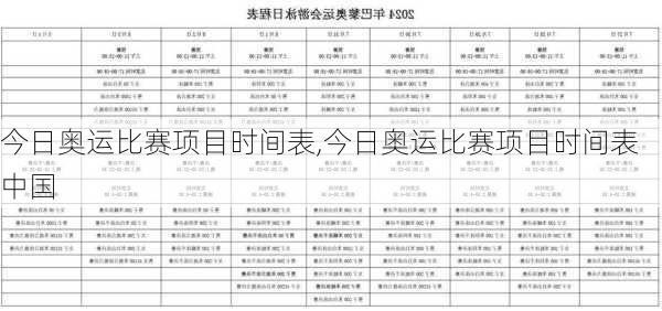 今日奥运比赛项目时间表,今日奥运比赛项目时间表中国