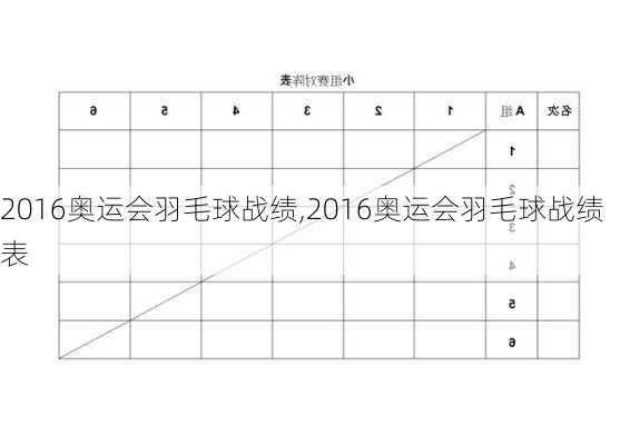 2016奥运会羽毛球战绩,2016奥运会羽毛球战绩表