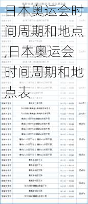 日本奥运会时间周期和地点,日本奥运会时间周期和地点表