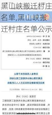 黑山峡搬迁村庄名单,黑山峡搬迁村庄名单公示