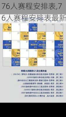 76人赛程安排表,76人赛程安排表最新