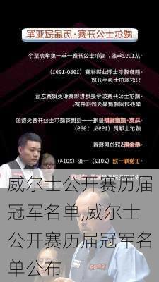 威尔士公开赛历届冠军名单,威尔士公开赛历届冠军名单公布