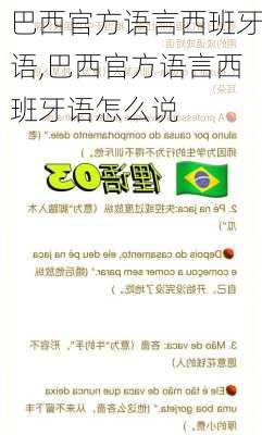 巴西官方语言西班牙语,巴西官方语言西班牙语怎么说
