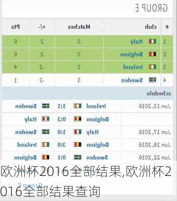 欧洲杯2016全部结果,欧洲杯2016全部结果查询