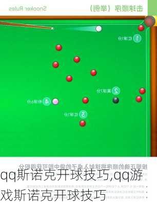 qq斯诺克开球技巧,qq游戏斯诺克开球技巧