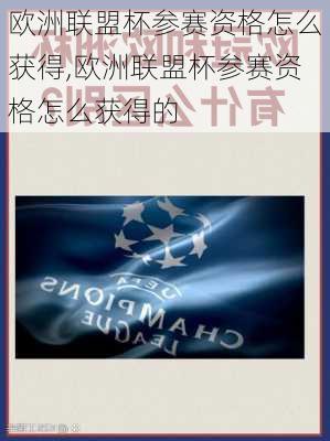 欧洲联盟杯参赛资格怎么获得,欧洲联盟杯参赛资格怎么获得的