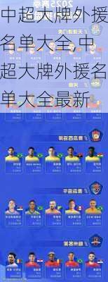 中超大牌外援名单大全,中超大牌外援名单大全最新