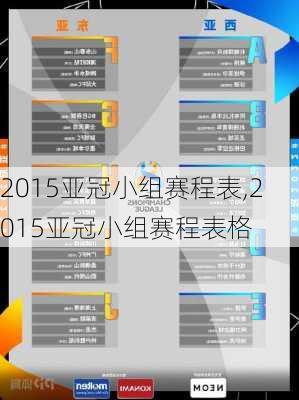 2015亚冠小组赛程表,2015亚冠小组赛程表格