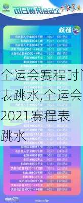全运会赛程时间表跳水,全运会2021赛程表跳水