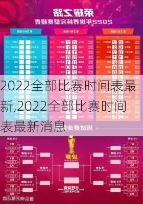 2022全部比赛时间表最新,2022全部比赛时间表最新消息