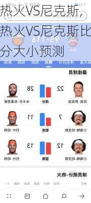 热火VS尼克斯,热火VS尼克斯比分大小预测