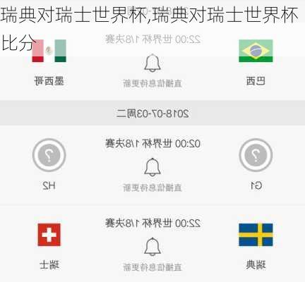 瑞典对瑞士世界杯,瑞典对瑞士世界杯比分