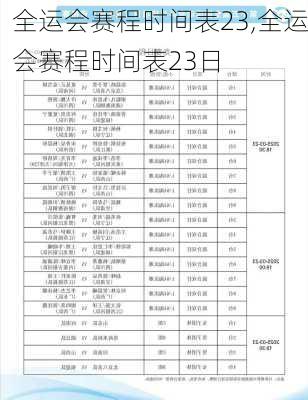 全运会赛程时间表23,全运会赛程时间表23日