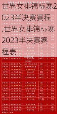 世界女排锦标赛2023半决赛赛程,世界女排锦标赛2023半决赛赛程表