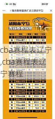 cba赛程表辽宁,cba赛程表辽宁赛程