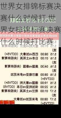 世界女排锦标赛决赛什么时候打,世界女排锦标赛决赛什么时候打比赛