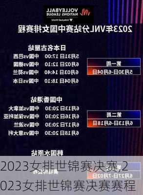 2023女排世锦赛决赛,2023女排世锦赛决赛赛程