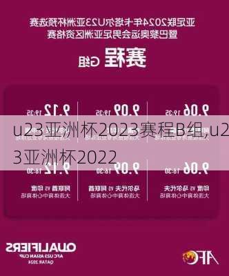 u23亚洲杯2023赛程B组,u23亚洲杯2022