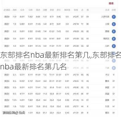 东部排名nba最新排名第几,东部排名nba最新排名第几名