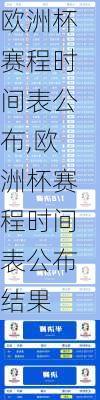 欧洲杯赛程时间表公布,欧洲杯赛程时间表公布结果