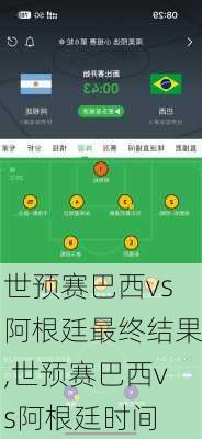 世预赛巴西vs阿根廷最终结果,世预赛巴西vs阿根廷时间