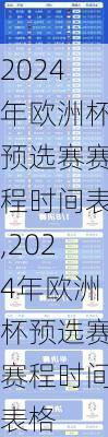 2024年欧洲杯预选赛赛程时间表,2024年欧洲杯预选赛赛程时间表格