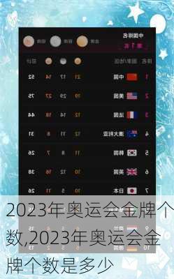 2023年奥运会金牌个数,2023年奥运会金牌个数是多少