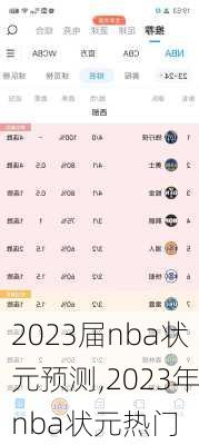 2023届nba状元预测,2023年nba状元热门
