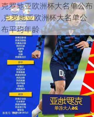 克罗地亚欧洲杯大名单公布,克罗地亚欧洲杯大名单公布平均年龄