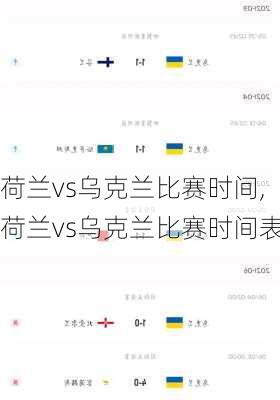 荷兰vs乌克兰比赛时间,荷兰vs乌克兰比赛时间表