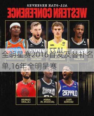 全明星赛2016首发及替补名单,16年全明星赛
