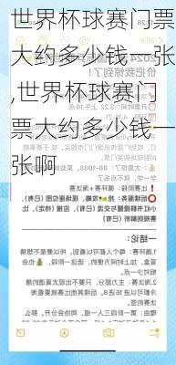 世界杯球赛门票大约多少钱一张,世界杯球赛门票大约多少钱一张啊