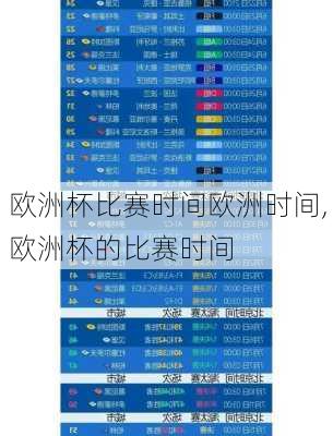 欧洲杯比赛时间欧洲时间,欧洲杯的比赛时间