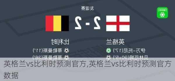 英格兰vs比利时预测官方,英格兰vs比利时预测官方数据
