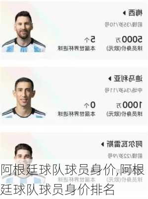 阿根廷球队球员身价,阿根廷球队球员身价排名