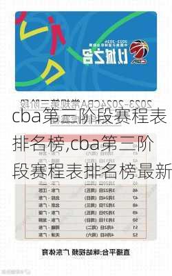 cba第三阶段赛程表排名榜,cba第三阶段赛程表排名榜最新